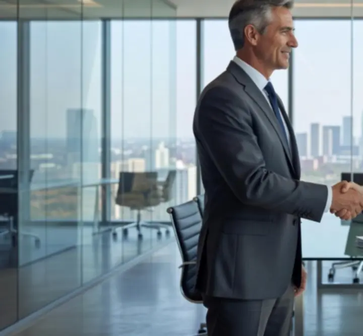 Client and consultant reviewing successful project outcomes