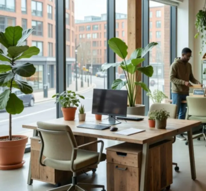 Modern sustainable workplace environment