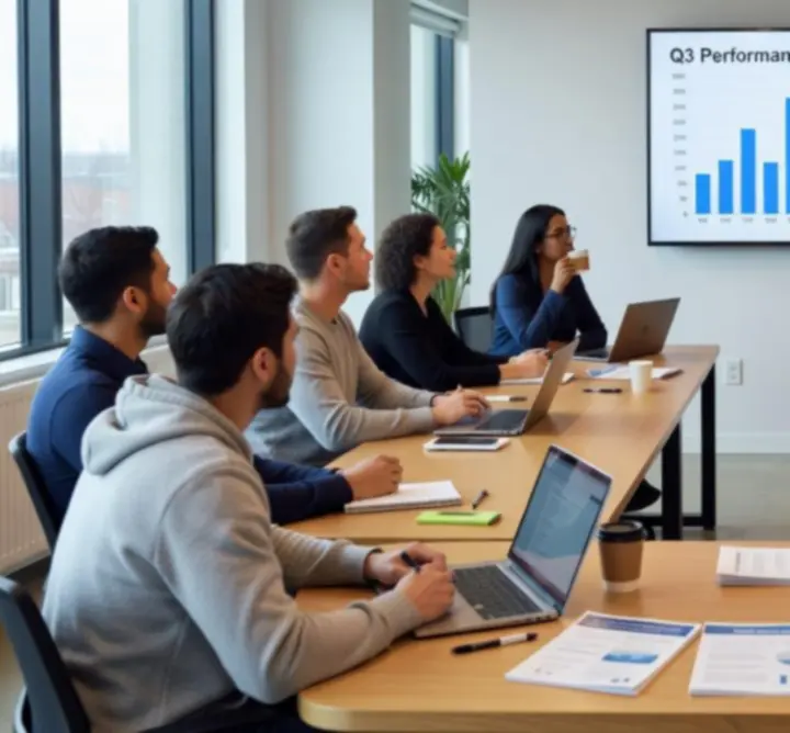 Consulting team taking part in a training session