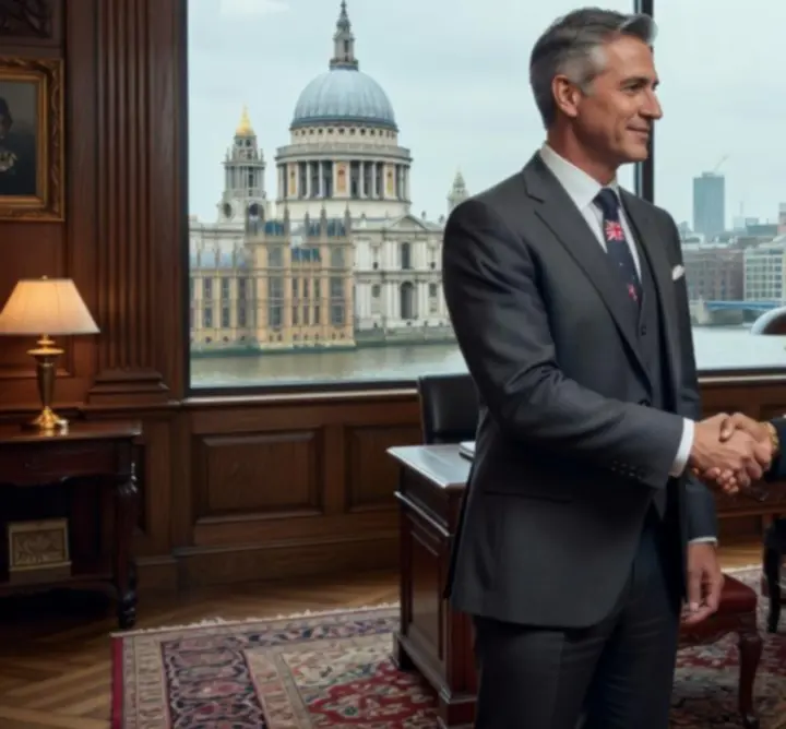Illustration of UK and international partners collaborating